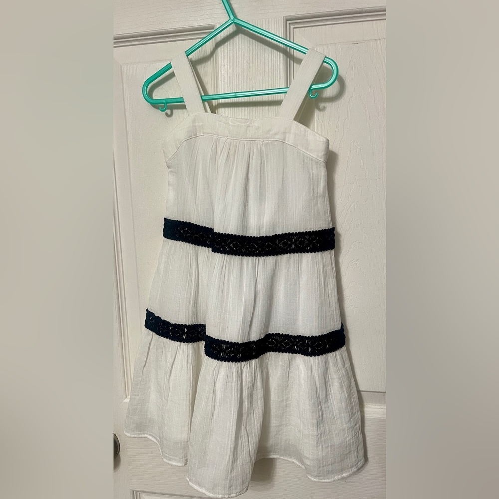 Janie and Jack Jet Ivory Crochet Trim Sleeveless Lined Dress NWT Size 3